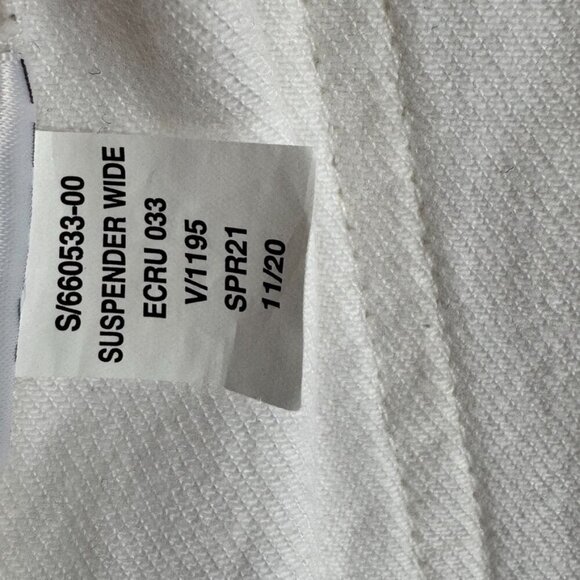 Gap White Ecru High Waist Wide-Leg Suspender Jeans With Washwell Size 16 Short - Picture 15 of 17